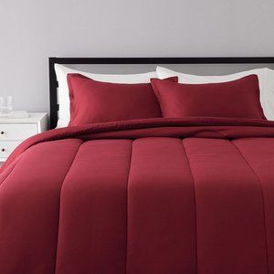 New 3-Piece Burgundy Bedding 100% Polyester Comforter Set • Double-Queen
